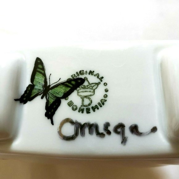 Vintage Original Bohemia Hand Painted Floral Napkin Holder - Picture 6 of 12